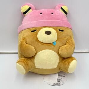 Frogma Pink Hat Sleeping Bear 12" Plush NWT